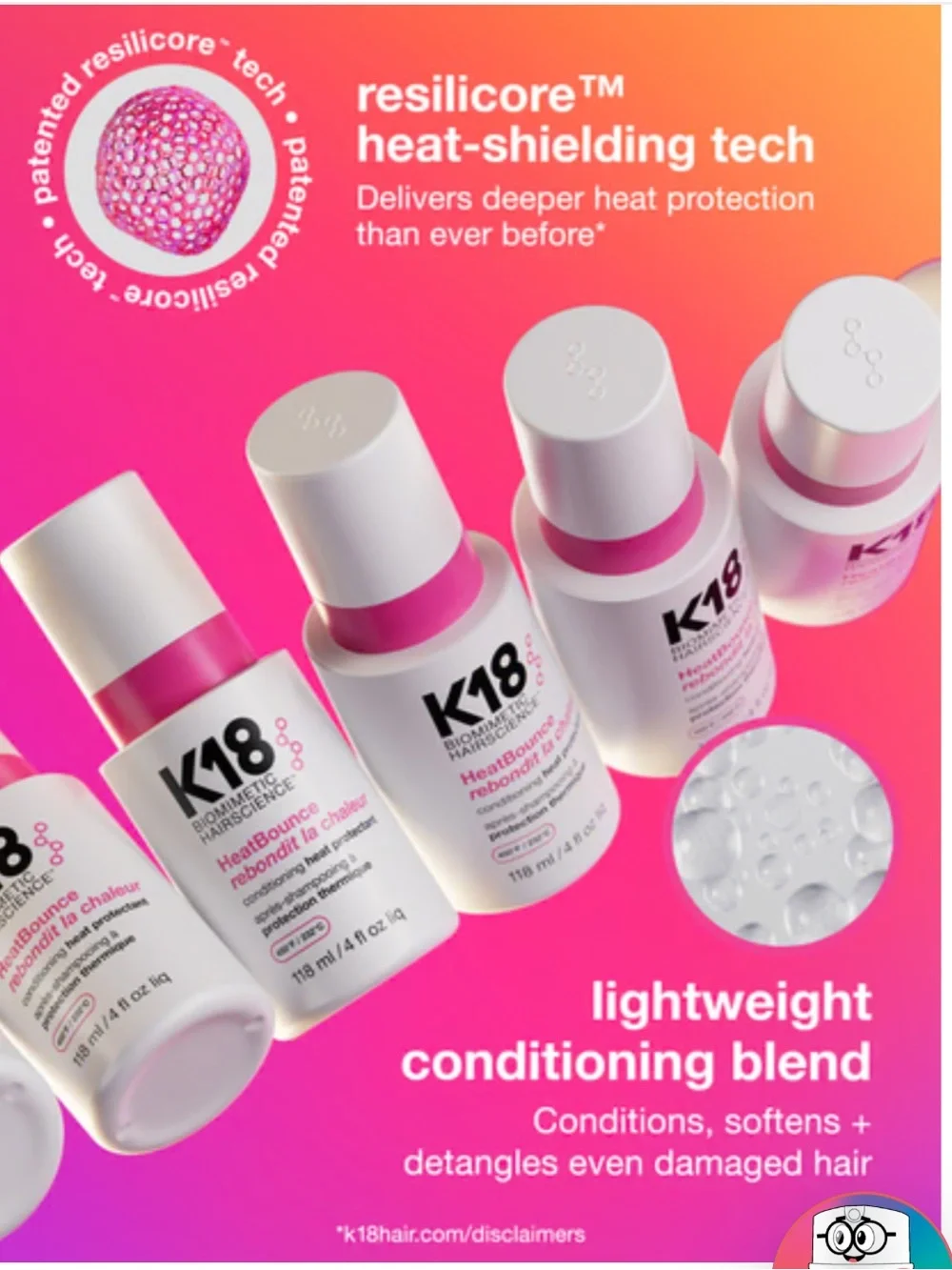 K18 HeatBounce Conditioning Heat Protectant Full Size 4 fl oz / 118ml